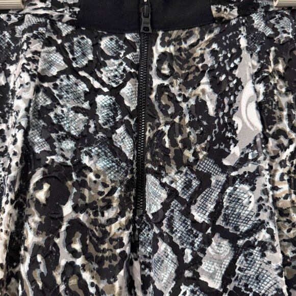 Alice Olivia Athena Burnout Velvet Snake Print Slit Flowy Silk Midi Skirt 2 - Picture 7 of 8